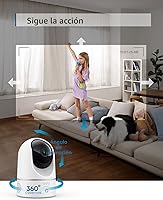 Vista 6 de eufy Security Cámara Interior E220, cámara para seguridad del hogar, panorámica e inclinación, cámara para perro/mascota, 2K Wi-Fi enchufable