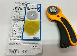 The maximum sharpness / Made in Japan /OLFA 45 mm tungsten steel Ergonomic Rotary Cutter &amp; 45mm Rotary Blade Refill, 1-Pack Value Set