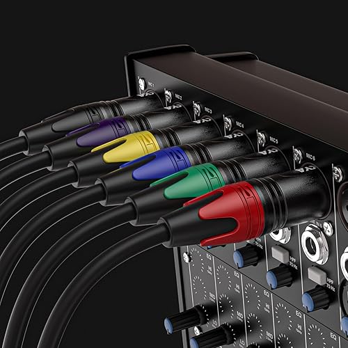Miniatura 6 de EBXYA Cables XLR, paquete de 6 cables de micrófono XLR macho a hembra, cable de altavoz XLR equilibrado de 3 pines, cable de micrófono multicolor