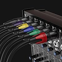 Vista 6 de EBXYA Cables XLR, paquete de 4 cables XLR macho a hembra de 35 pies, cable de altavoz equilibrado de 3 pines, cable de micrófono multicolor