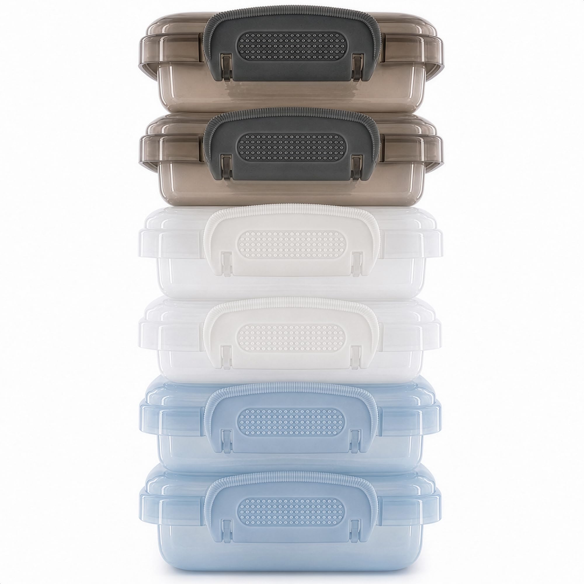 NADOBA 6 Pcs Lock Top Snack Containers, 4.6 Oz, Snap Lid, 3 Colors | Small Snap Lid Conta…