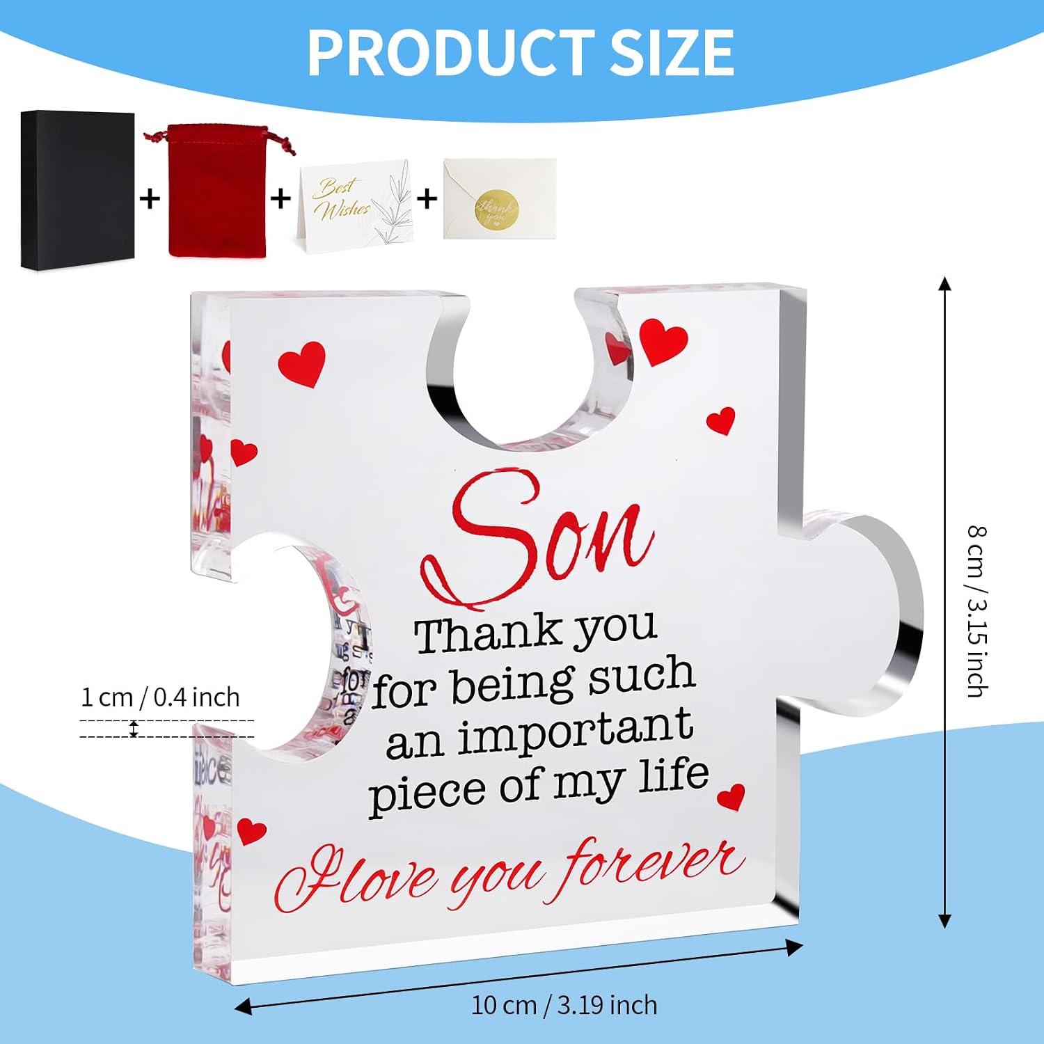 Gift for Son, Personalized Engraved Acrylic Plaque with Gift Box image 2