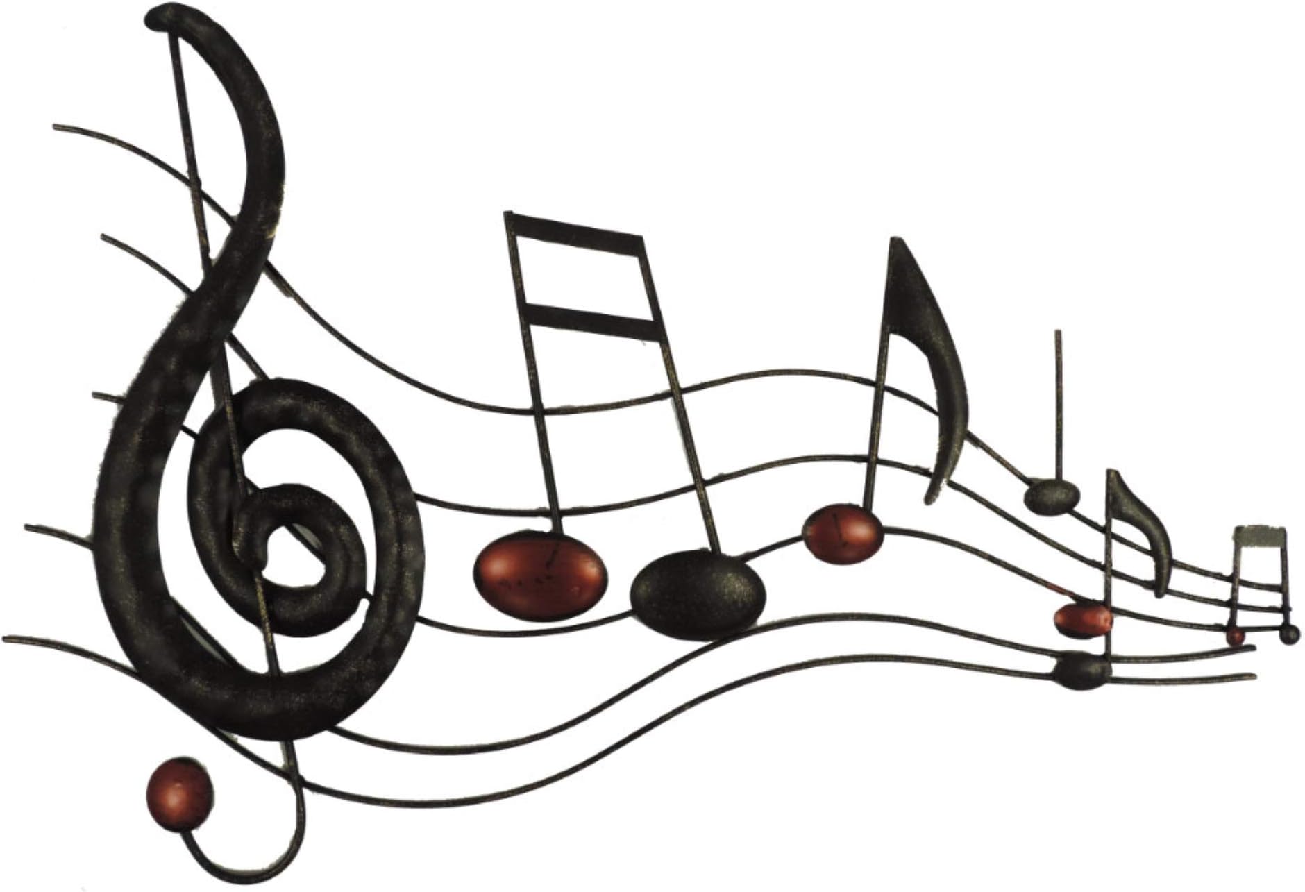 Deco 79 Metal Musical Notes Home Wall Decor Wall Sculpture with Gold Details, Wall Art 26" x 18" x 1", Brown