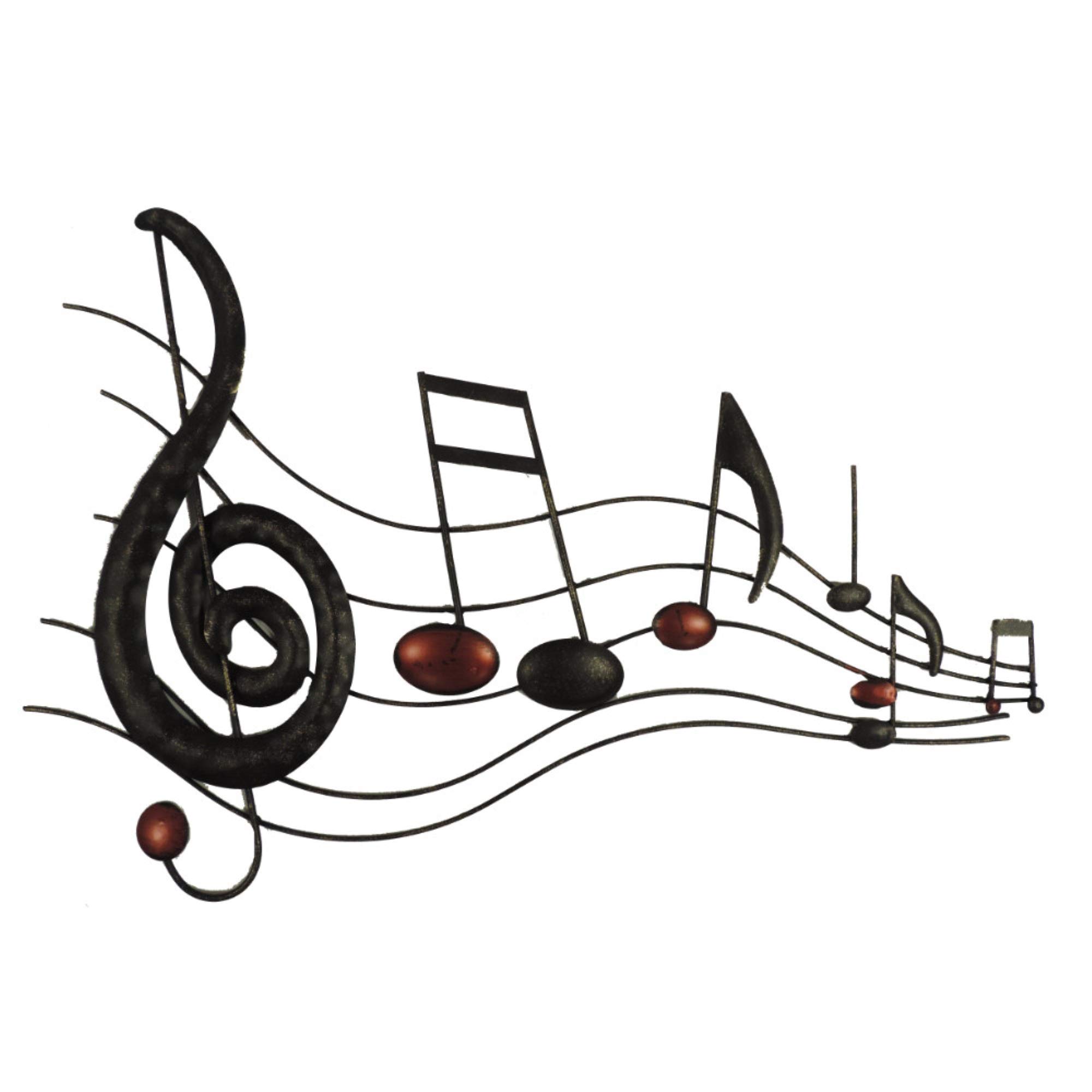 Deco 79 Metal Musical Notes Home Wall Decor Wall Sculpture with Gold Details, Wall Art 26" x 18" x 1", Brown