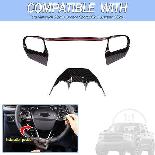 Vista 26 de Aunginsy Marco de botón de dirección de control central compatible con Ford Maverick 2022+ Bronco Sport 2021+ Escape 2020+ consola central, cubierta