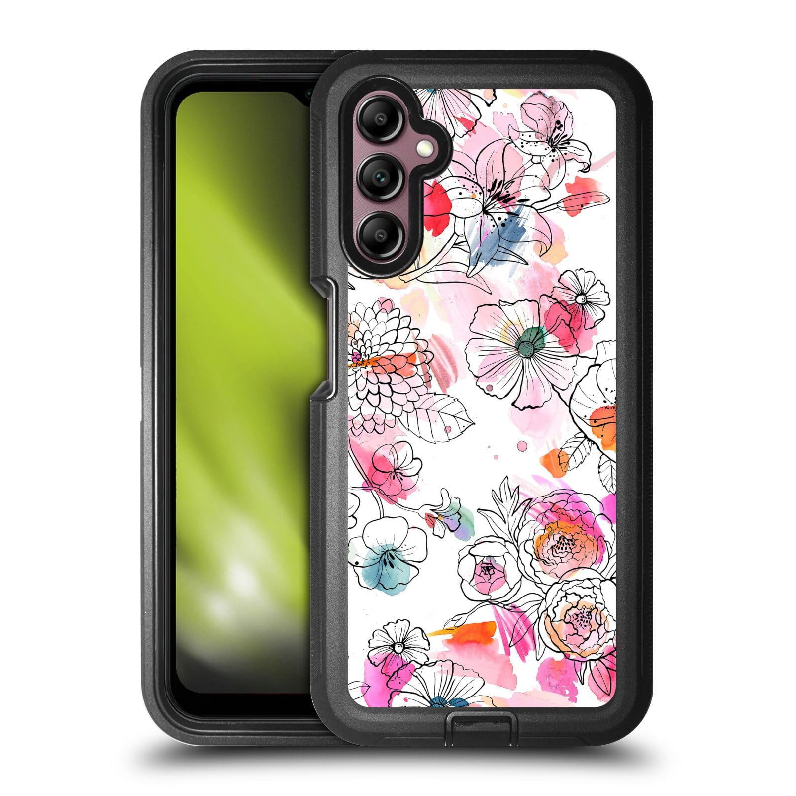 Coque compatible avec Samsung Galaxy A14 5G Ninola fleurs antichoc - 8