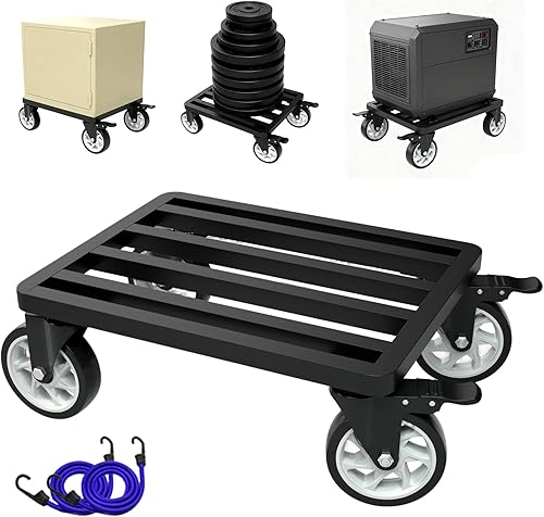 Carretilla para muebles, 4 ruedas móviles, capacidad de 2000 libras de capacidad para muebles resistente, ruedas giratorias de 5 pulgadas,