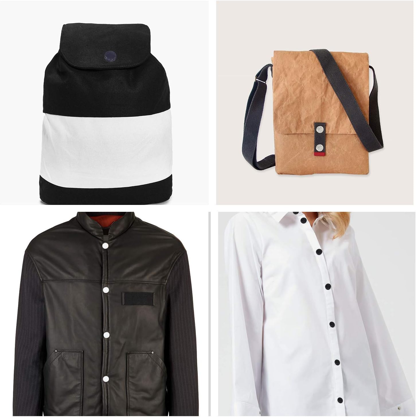 WedDecor 100 Sets 15mm Snap Fasteners Press Studs Heavy Duty Metal Nickle Free 4 Parts Rivets Button for Leather Crafts, Jackets, Bags, Straps, Jeans, Clothes Repair- White