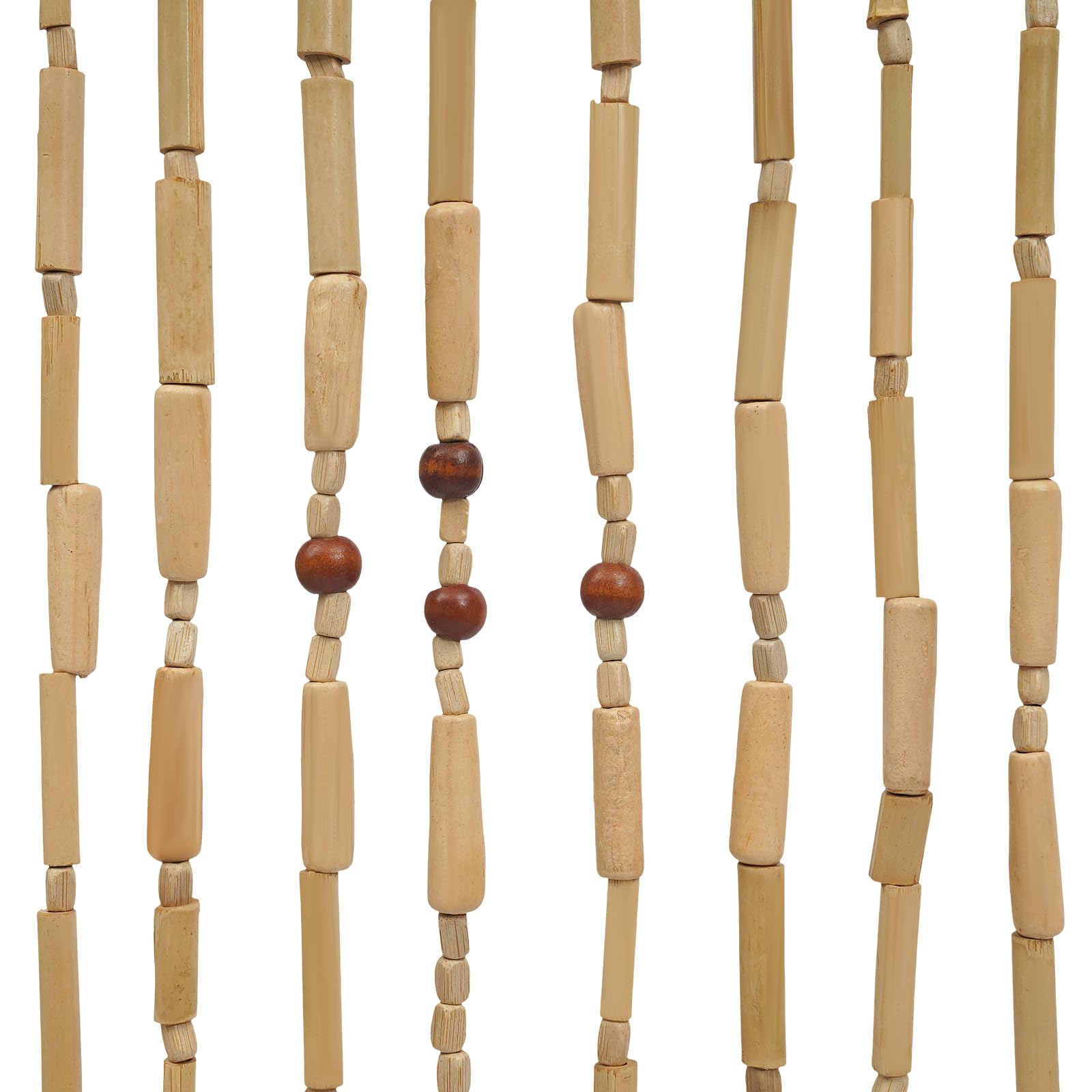 Hanmorbarbi Bambus Türvorhang 90x220cm, Perlenvorhang 31 Perlen Natur