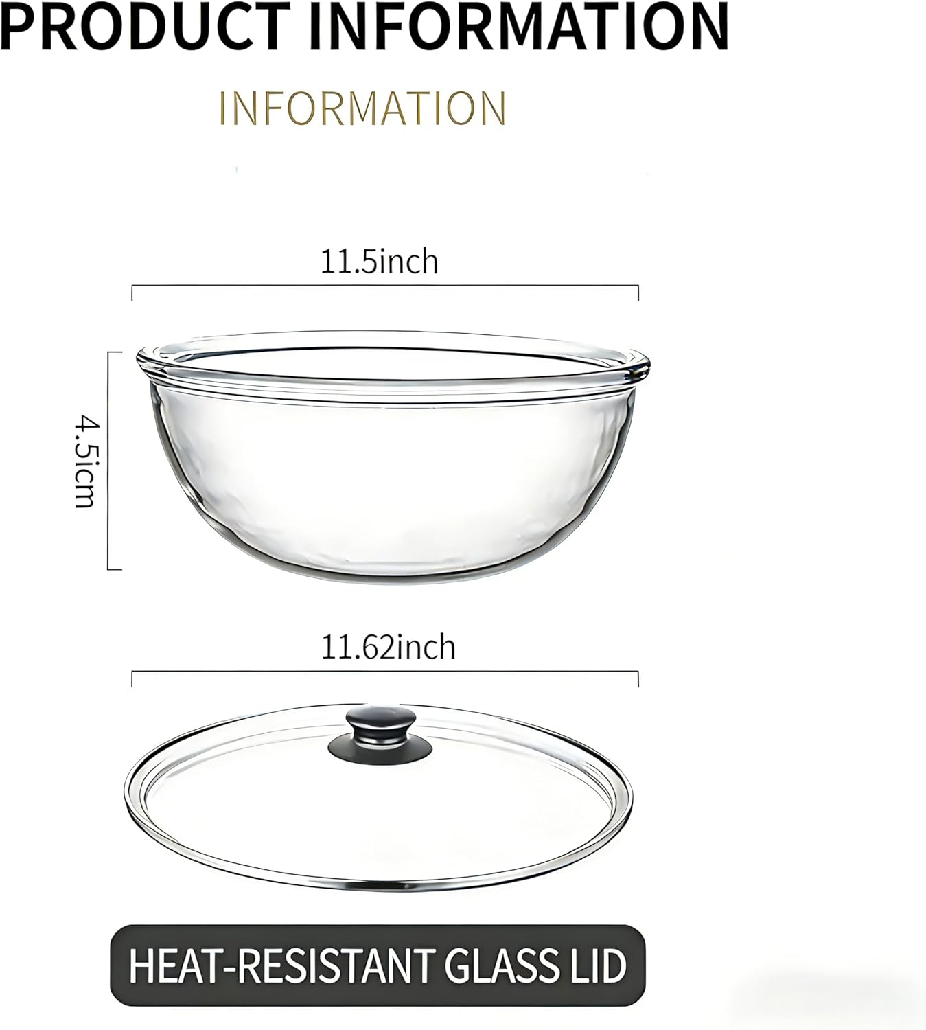 6.3 Quart Large Glass Bowl for Sourdough Bread Making with Lid & Non-Slip Silicone Base, Large Dough Fermentation Container, Food-Safe Borosilicate Glass Mixing Bowl for Bread, Pizza, Baking