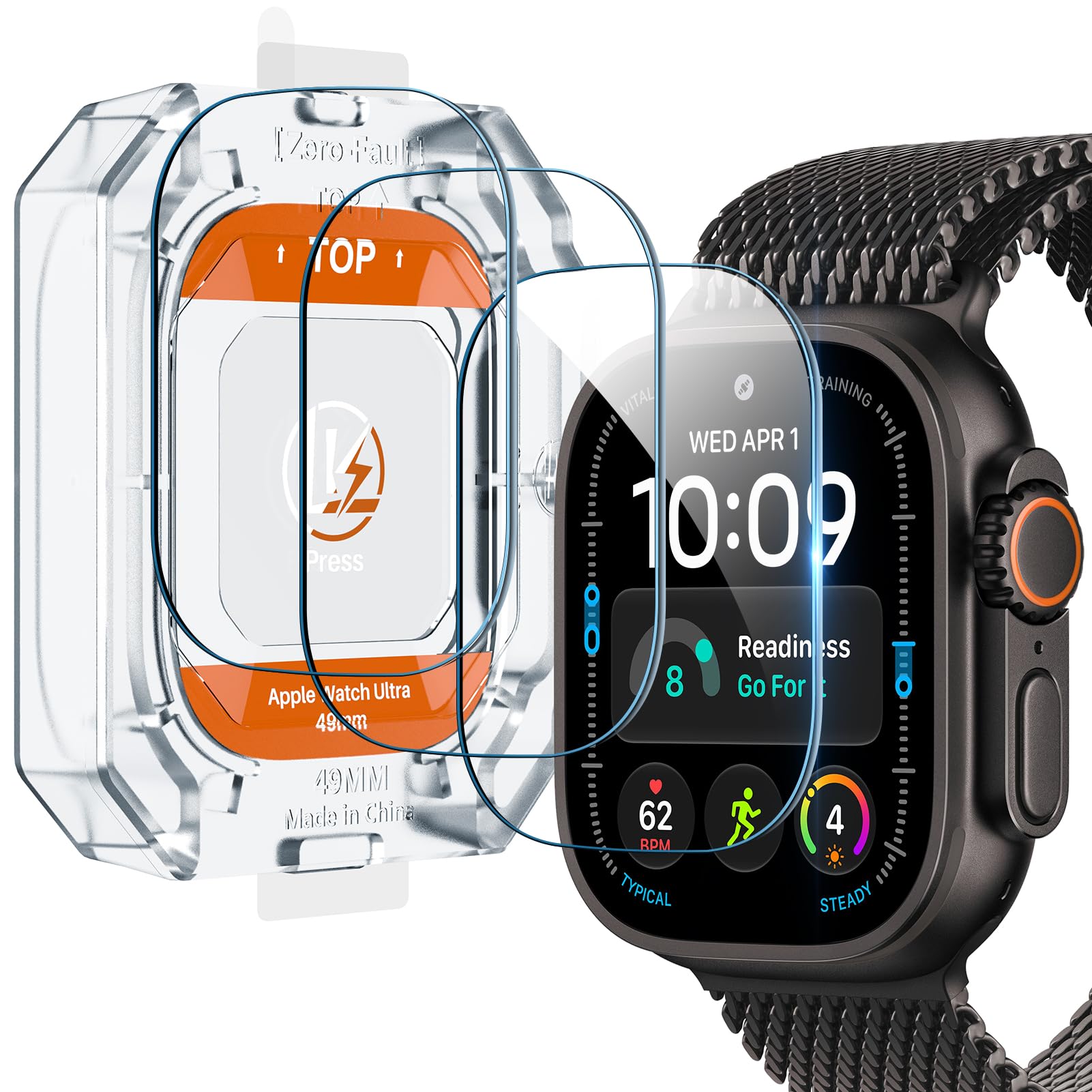 LK for Apple Watch Ultra 1/Ultra 2/Ultra 3/Ultra 4 Screen Protector 49mm Clear for Apple Watch Ultra 4/3/2