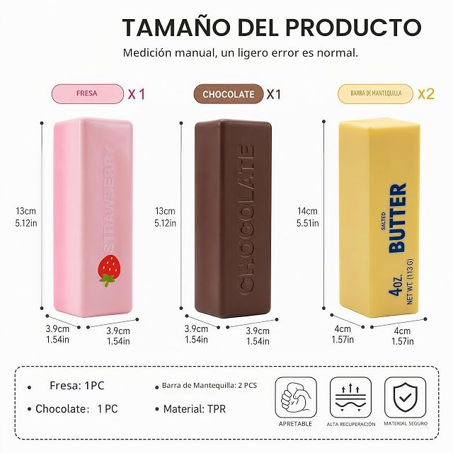 Foto 2 de 7 de 4 Piezas Juguete Apretar Mantequilla, Barra Mantequilla Juguete Antiestres