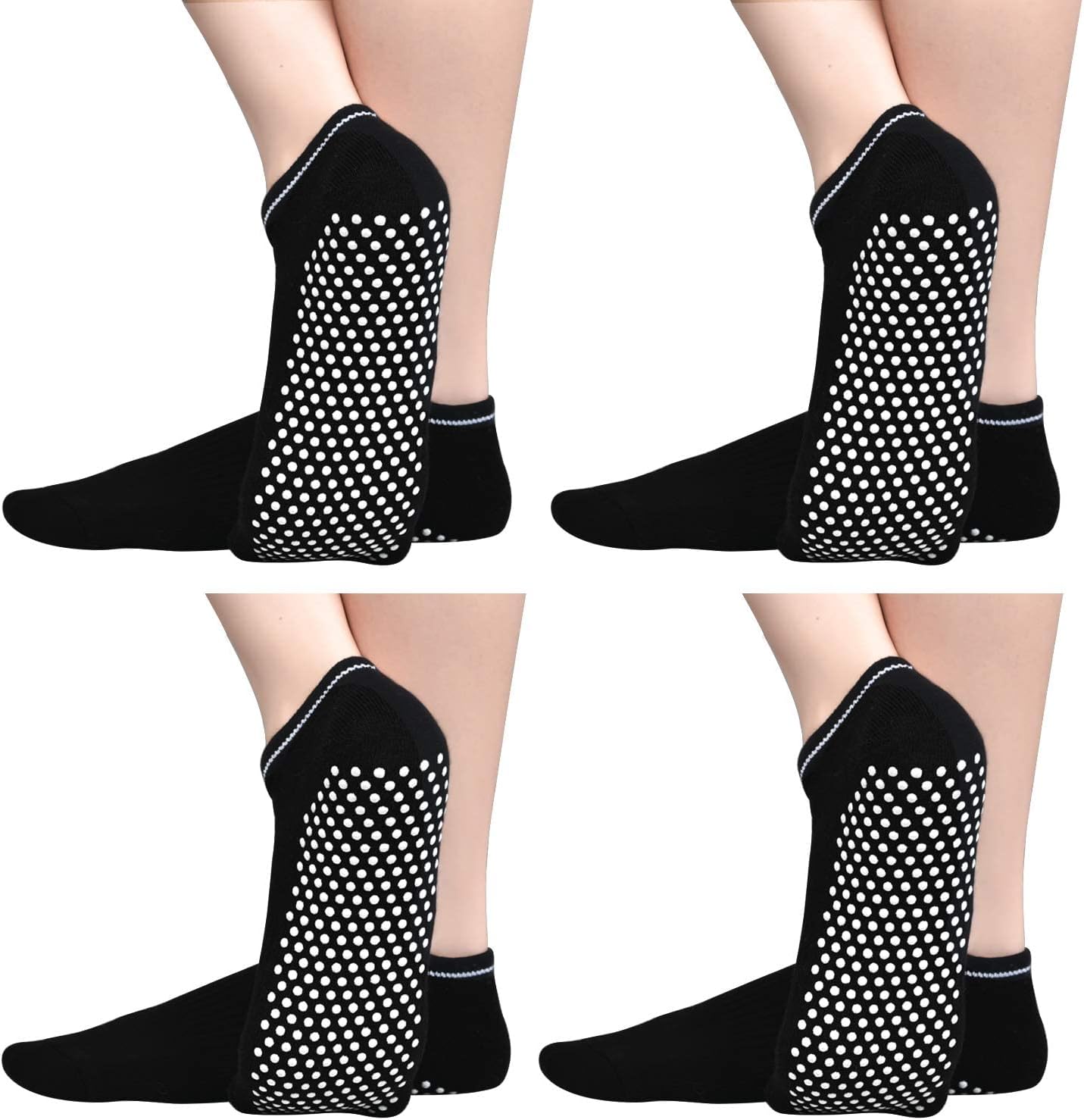 Anti Slip Non Skid Slipper Socks with Grips Sticky Home Hospital Athletic Socks for Adult Women
