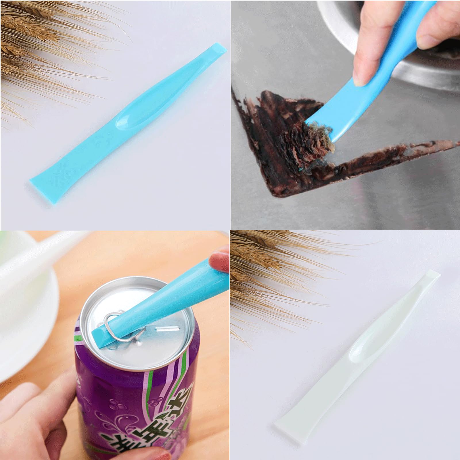 8 rascadores de limpieza multiusos para cocina, raspadores de plástico, cuchillas de afeitar de plástico, herramienta de limpieza sin arañazos, abridor de botellas, raspador de calcomanías,