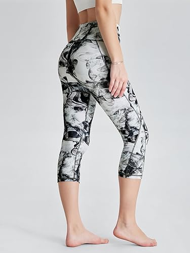 Miniatura 536 de ODODOS - Leggings tipo capri de mujer, no se traslucen y modelan el abdomen, con cintura alta y bolsillos; para hacer yoga, atletismo, ejercicio