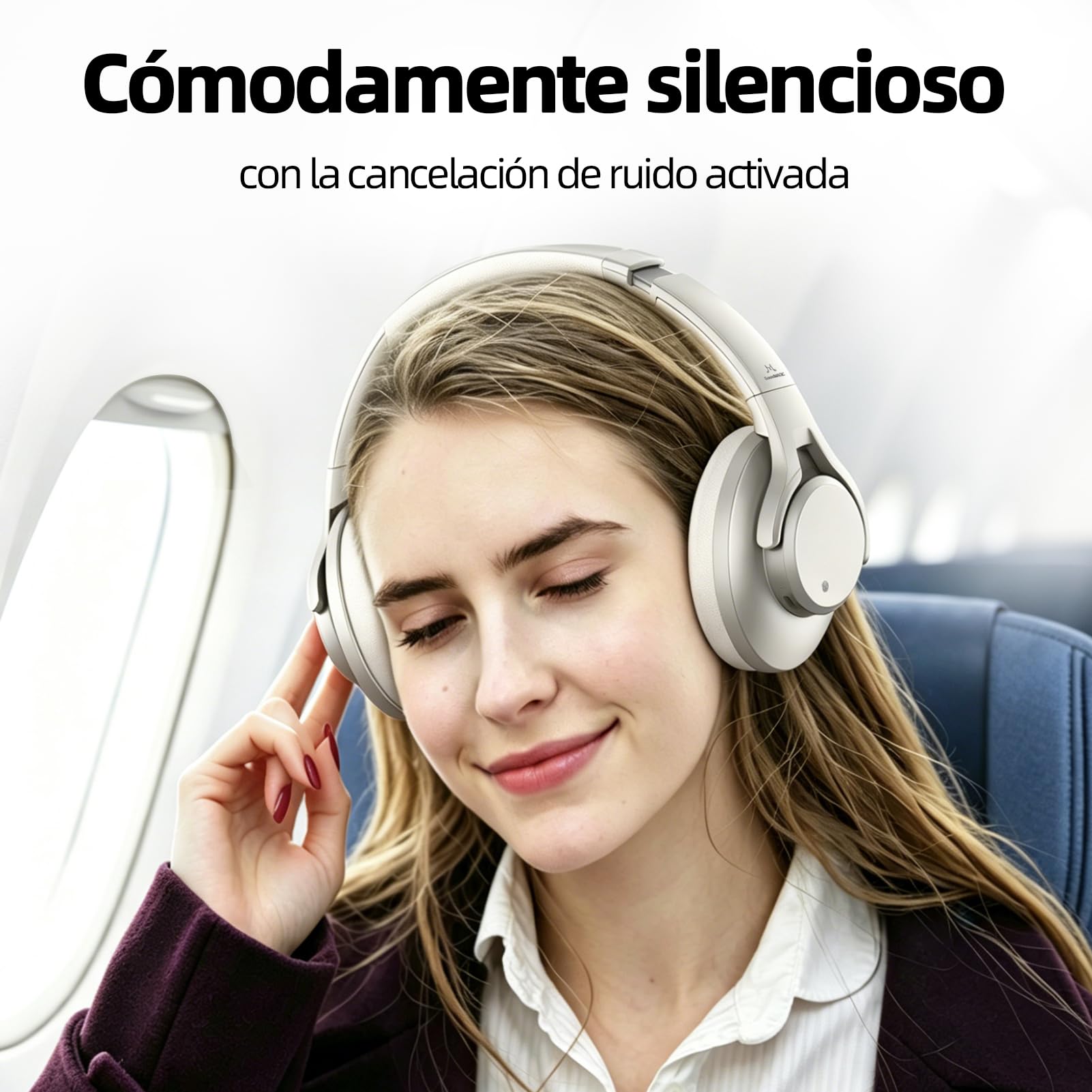 SoundMAGIC P58BT ANC Auriculares Bluetooth Diadema con cancelación Activa de Ruido, Calidad de Sonido HiFi, Llamadas nítidas, 60 Horas de autonomía, para Juegos y música, compatibles con móviles y PC