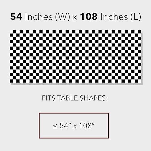 Miniatura 2 de Mantel desechable para fiestas con motivo de bandera de meta de carreras de automovilismo, a cuadros negros y blancos, de GIFTEXPRESS (paquete de 2)