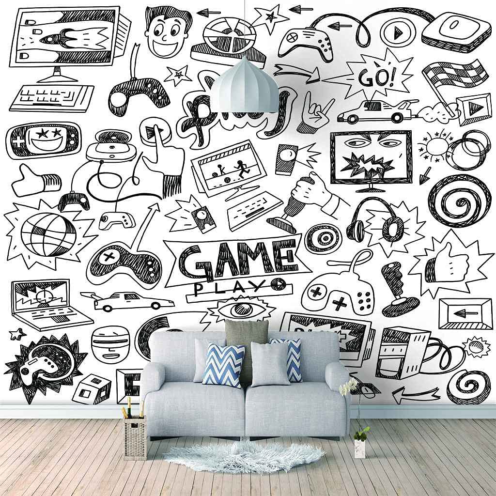 Manette de jeu en poster géant mural pour chambre d'ado et salon moderne