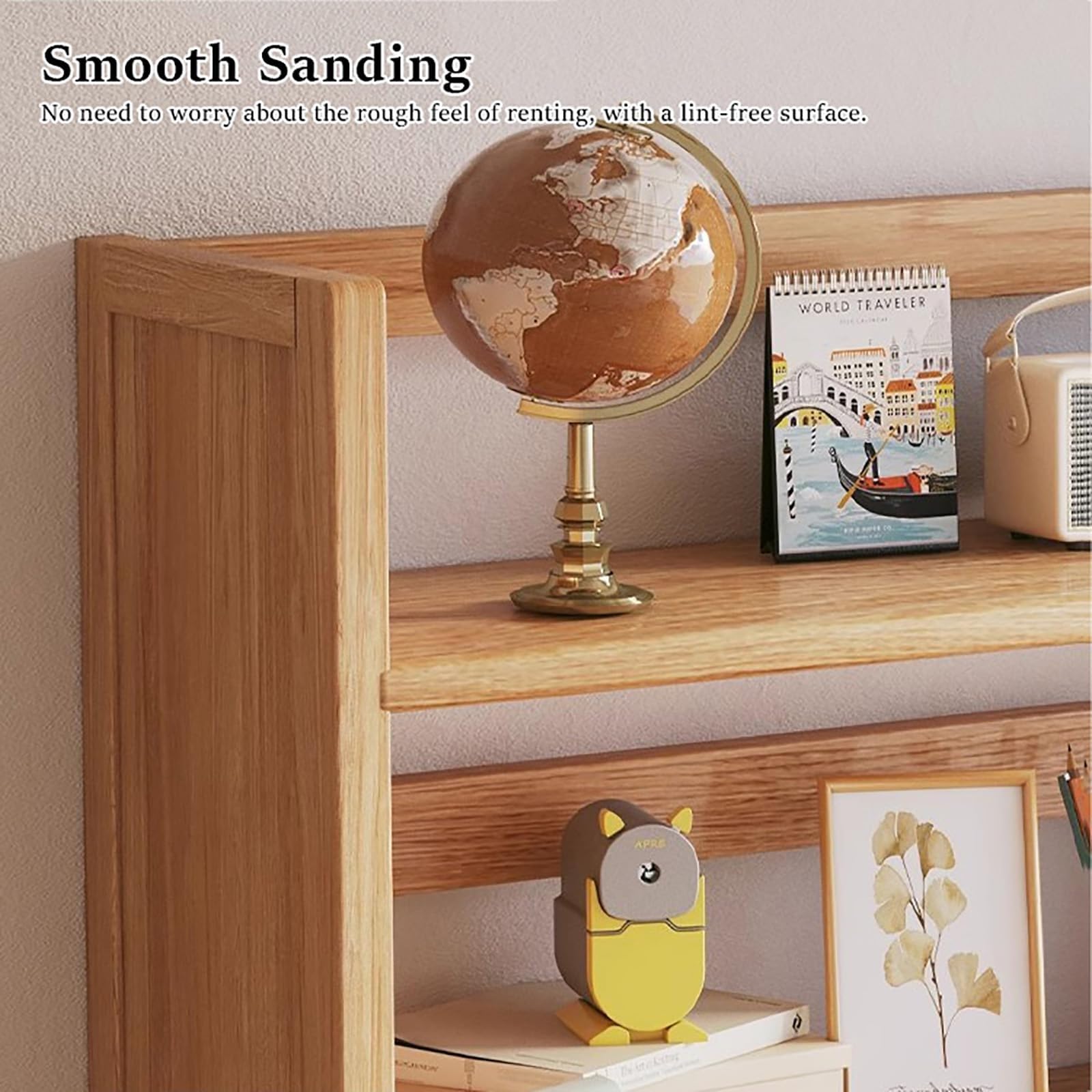 JingNian Petite Étagère De Bureau en Bois, Étagère À Poser sur Bureau 2 Niveaux, Rangement Multifonction pour Maison, Dortoir Et Espace De Travail(Walnut 2 Tier,66cm)