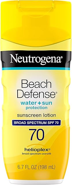 Neutrogena Beach Defense Water Resistant Sunscreen Body Lotion with Broad Spectrum SPF 70, Oil-Free and Fast-Absorbing, 6.7 oz