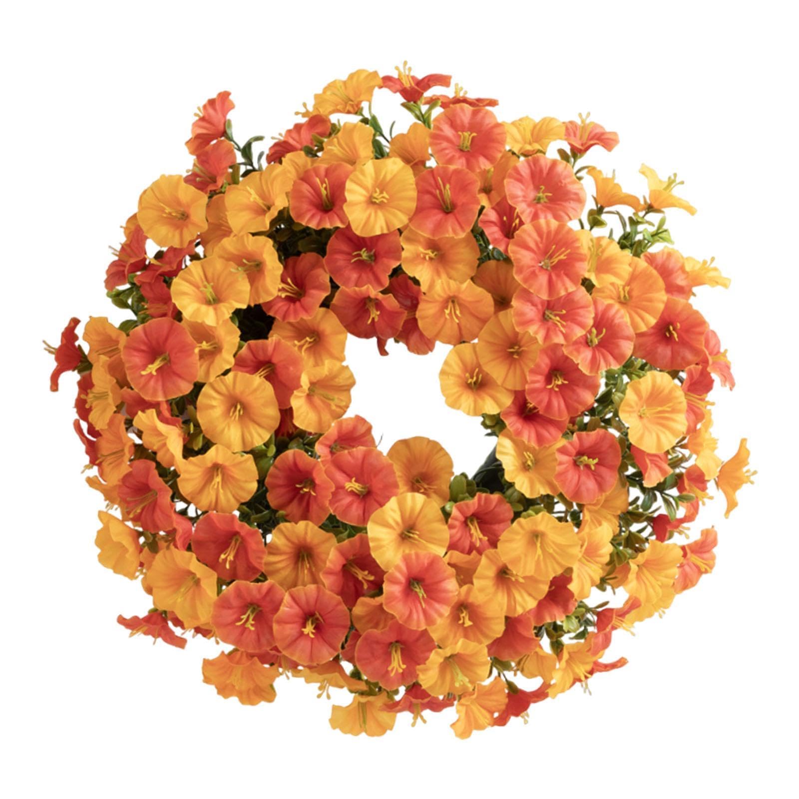 Guirlande florale orange pour deco de table et ornement mural suspendu chic