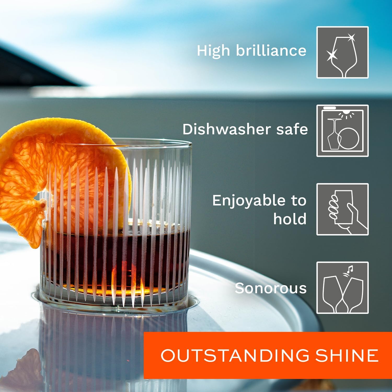 Stölzle Lausitz Soho Whiskey Glass Set - 10.75 oz Tumbler with Heavy Base, Set of 6 Elegant Crystal Glasses - Lead-Free & Dishwasher Safe Whiskey Glasses for Bourbon & Scotch Lovers