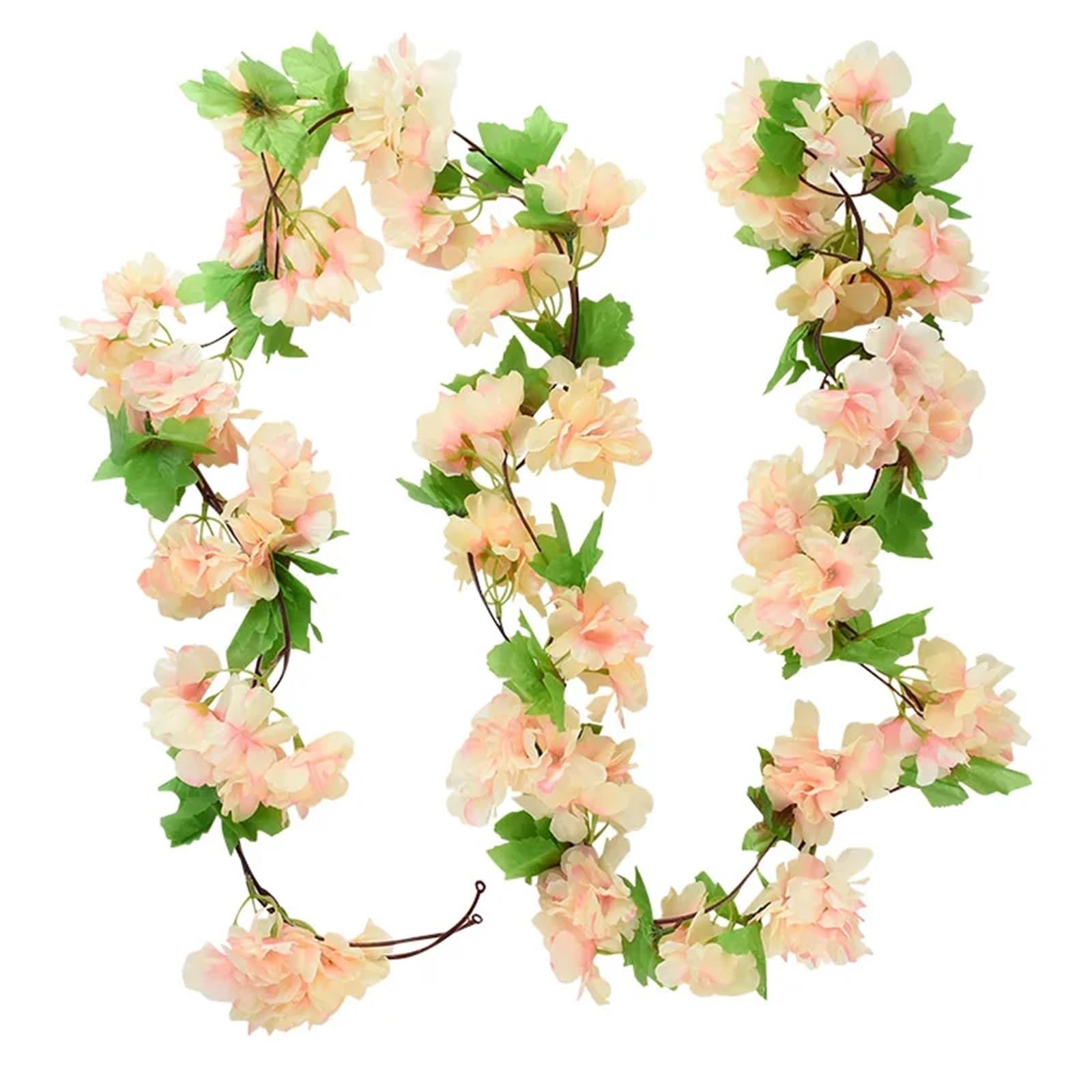 NDSJAIE Artificial Flower Vine 180cm Fake Ivy Wisteria Flowers Artificial Plant Vine Garland for Room Garden Decorations Wedding Arch Baby Shower Floral Decor For decoration(230cm G02)