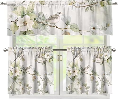 Miniatura 27 de Cortinas de Cocina con Patrón de Gallo Juego de 3 Piezas Elegante Juego de Cortinas de Cocina y Cenefas Elegante Juego de Cortinas de Sombra para