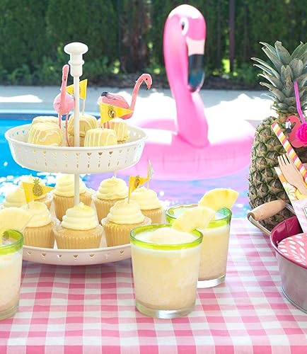 Miniatura 3 de Mantel a cuadros rosa  Plástico, 42 x 70 pulgadas, manteles rosa claro para fiestas, mantel de picnic al aire libre  2 piezas