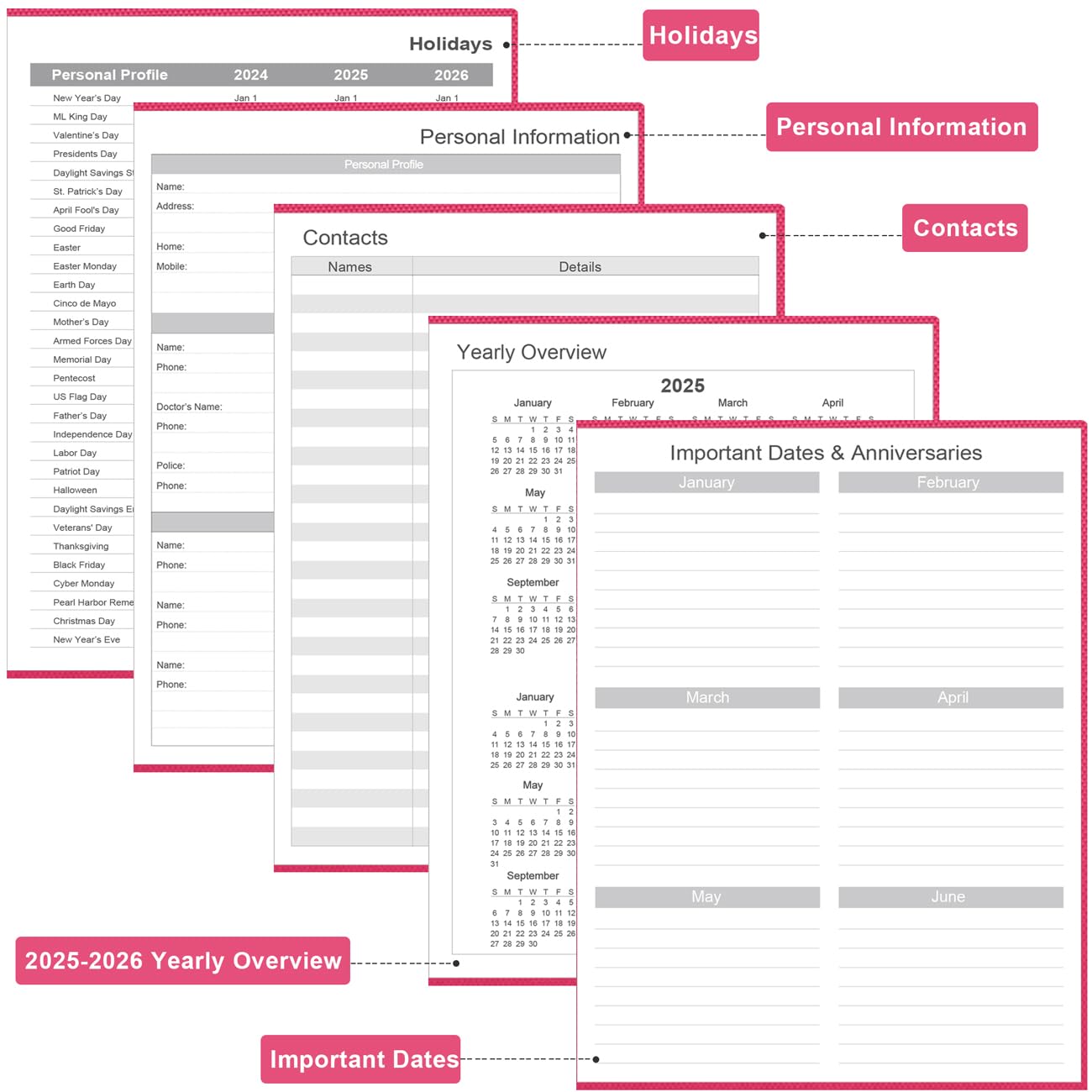 Daily & Monthly Planner For 2026 Or Anytime - ADHD Planner Two Pages Per Day, Daily Planner Undated To Increase Focus, Eliminate Overwhelm, Achieve Your Biggest Goals, 8.5'' × 11'', Black - View #12