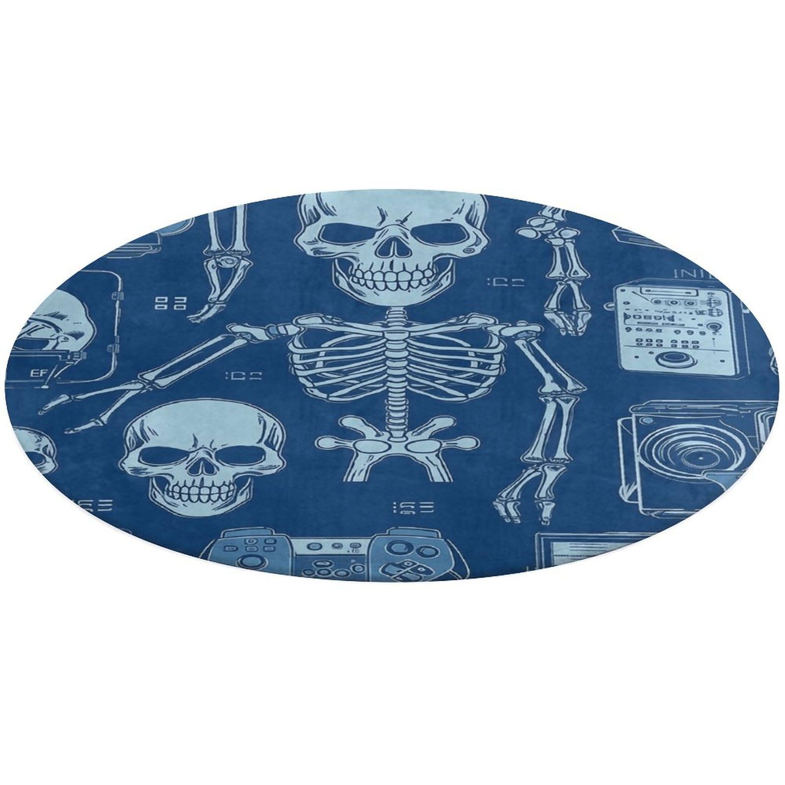Alfombra de esqueleto divertida y lavable para suelos de cocina limpios