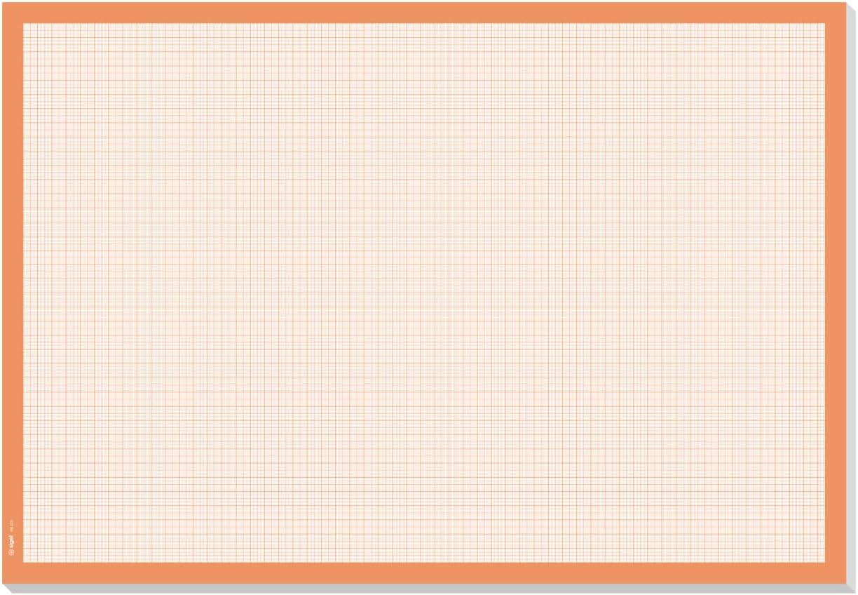 Sigel HO270 59.5 x 41 cm "Squared" Paper Desk Pad - Orange