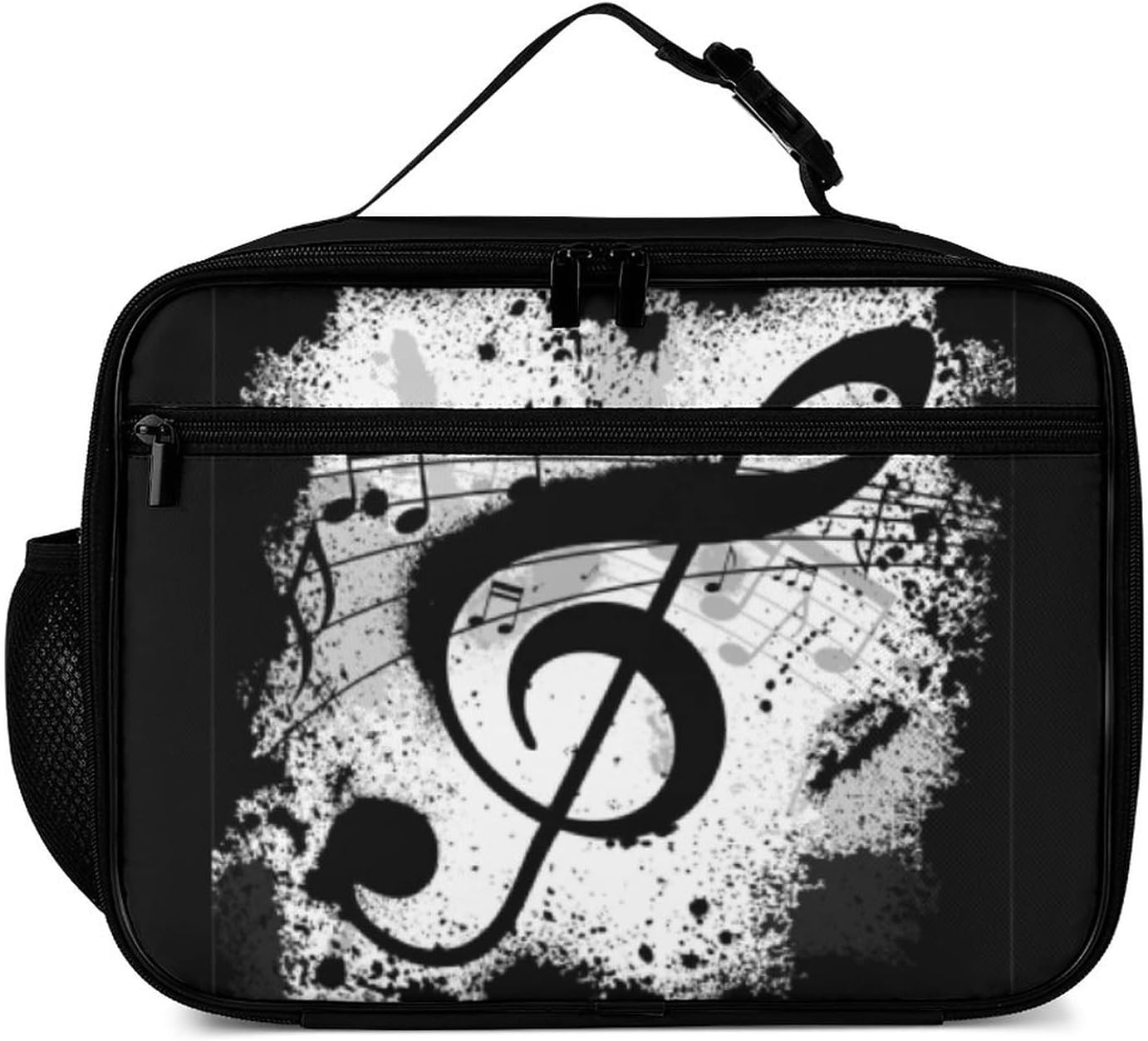 Music Note Reusable Lunch Box Insulated Lunch Bag Cooler Bag Lunchbox Meal Food Container Tote Bag for Women Kids Girls Boy School Camping Hiking Picnic Beach Travel - Image 2