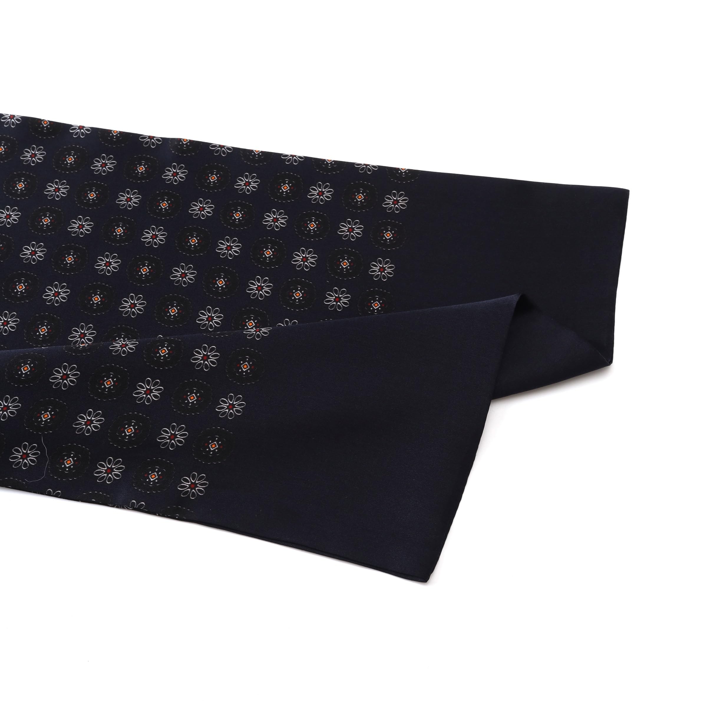 JWSilk Bufanda larga de seda Charmeuse para hombre, azul marino (Navy Squares), 63"x10"