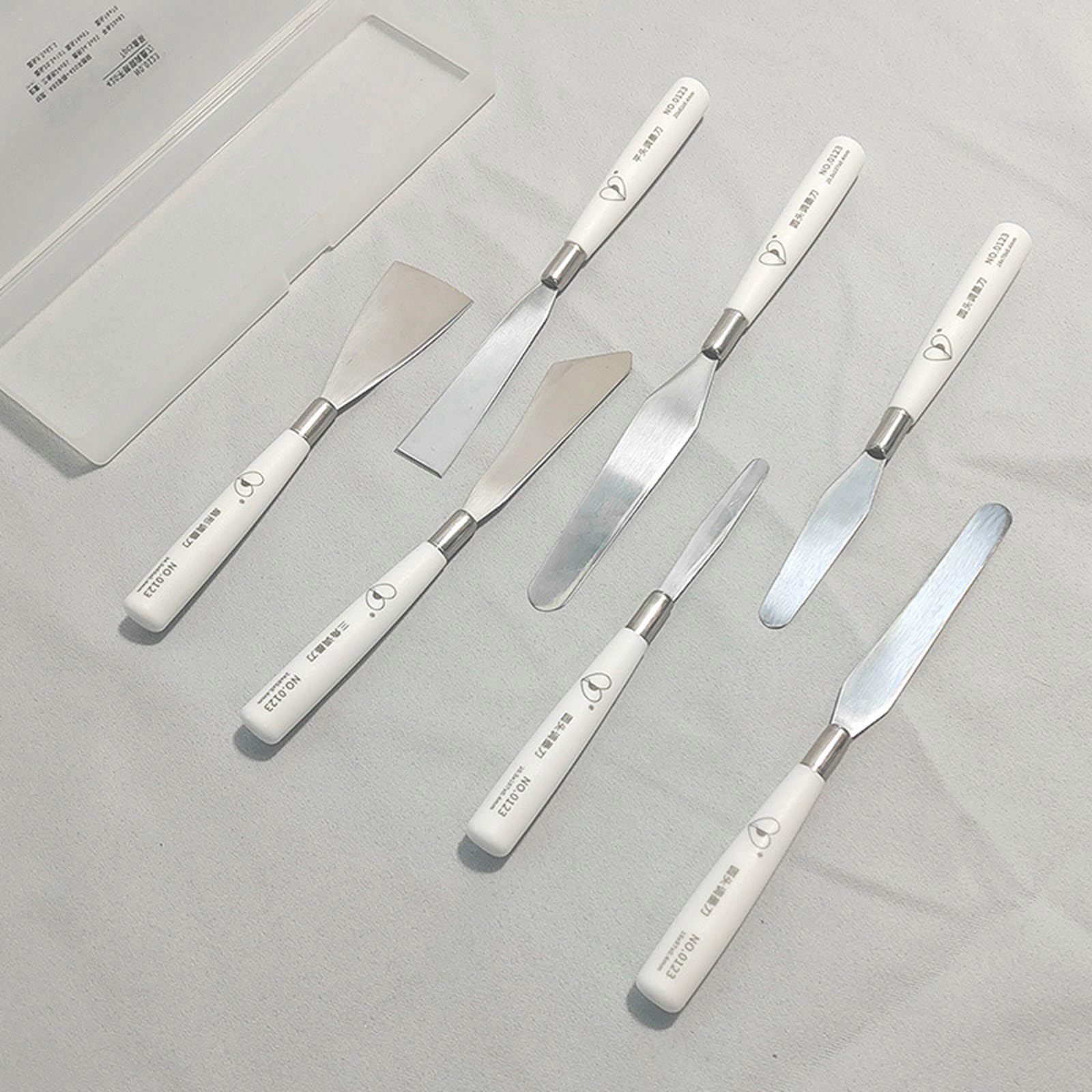 Lot de 7 spatules artistiques en acier inoxydable pour peinture d'artiste