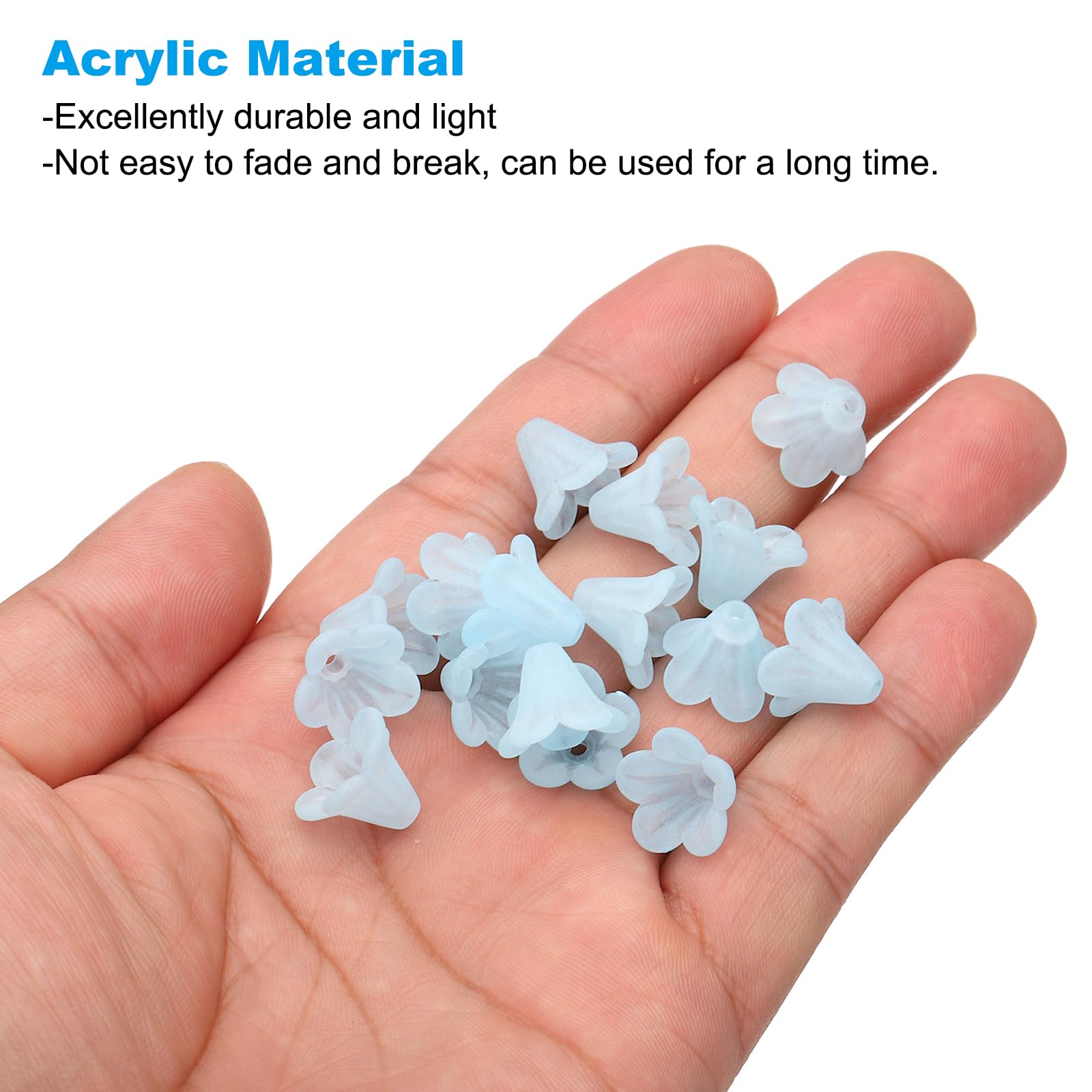 PATIKIL Frosted Flower Beads, 100 Pcs Acrylic Trumpet Flower Beads for Bracelets Earrings, Necklaces - Image 3