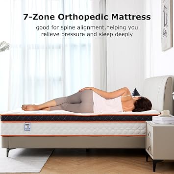 SEZMOONSI Single Mattress 3FT, Gel Memory Foam, Individually Pocket Sprung, Medium Firm, Motion Isolation, Orthopedic Hybrid Single Bed Mattress for Back Pain Relief 90x190x27cm