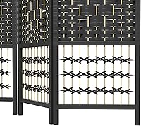 Vista 9 de HOMCOM Divisor de habitación de 3 paneles, pantalla de privacidad plegable, separador de habitación de 5.6 pies, divisor de pared de división Negro