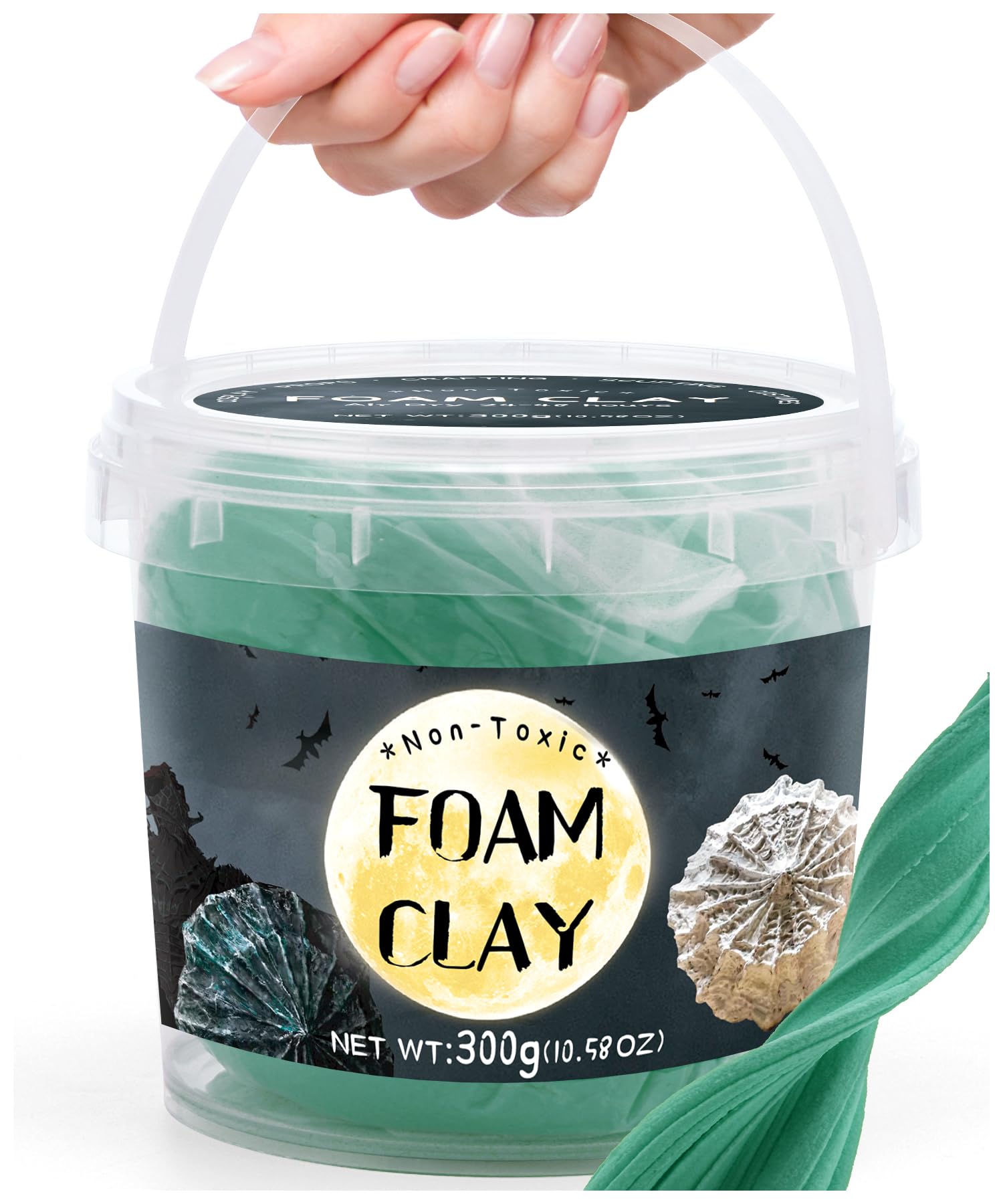 Dark Green Moldable Cosplay Foam Clay (300 Gram) Air Dry Clay - High Density and Perfect for Intricate Designs | Figures | Masks | Craft Projects | Great for Cutting with Tools, Sanding or Shaping