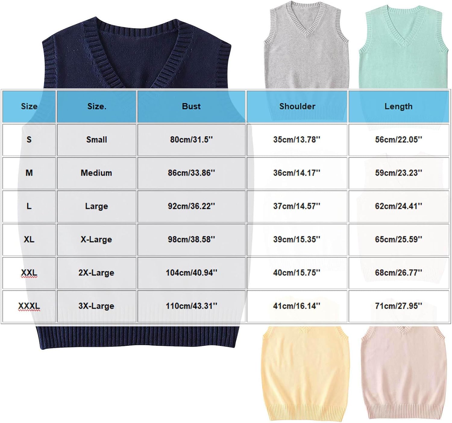 Womens V Neck Sweater Vest Sleeveless Casual Loose Fit Pullover Sweaters Vests Basic Knit Tank Top Fall Clothes