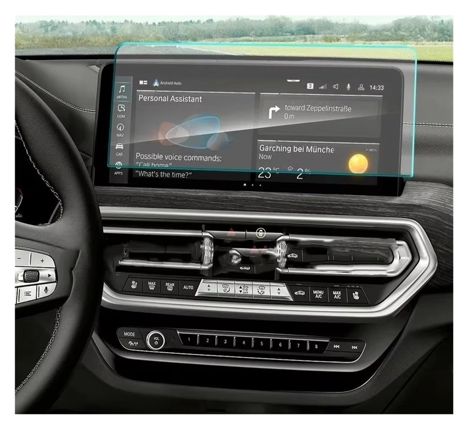 Pellicola Protettiva in Vetro temperato per Schermo, Compatibile con autoradio BMW X3 e F2 2022, navigatore GPS, autoradio, Navigazione, AntiGraffio.