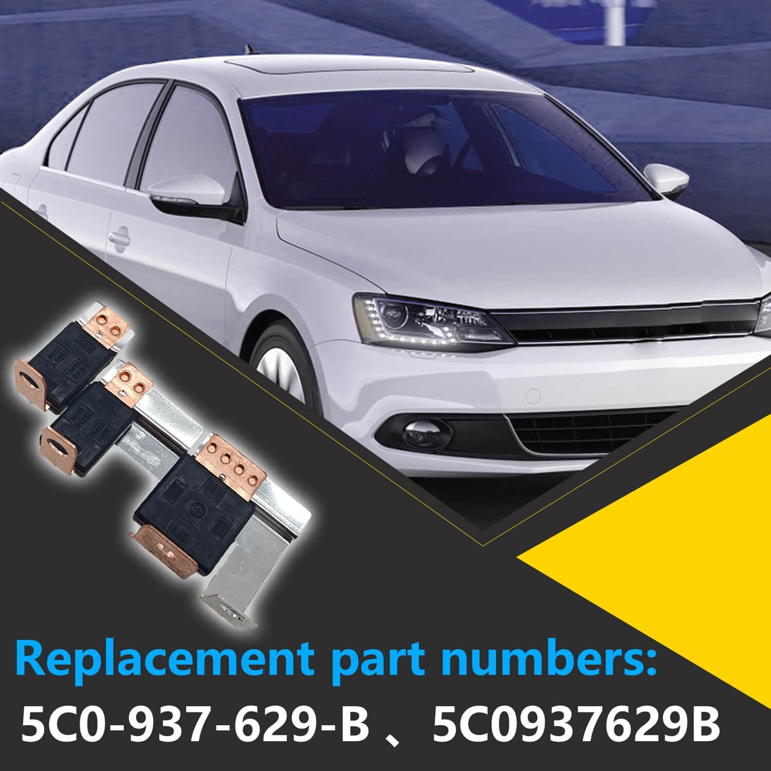 Multi-Purpose Main Fuse 250 AMP 5C0-937-629-B，Compatible with Jetta GLI 2012-2018 Hybrid 2013-2016 Passat 2012-2022 ，Replacement for 5C0937629B 5C0-937-629-B