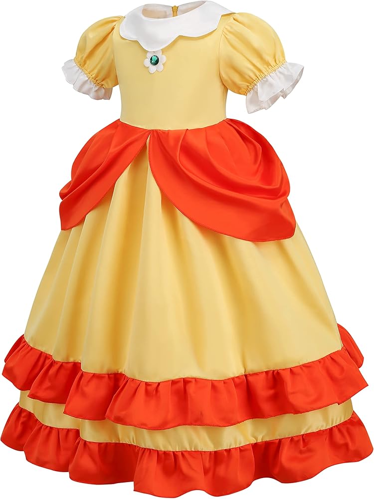 Amazon.com: BLOOMIRO Princess Costume for Girls Kids Cosplay Halloween  Party Dress Up with Accessories (Yellow, 4-5T) : Clothing, Shoes & Jewelry