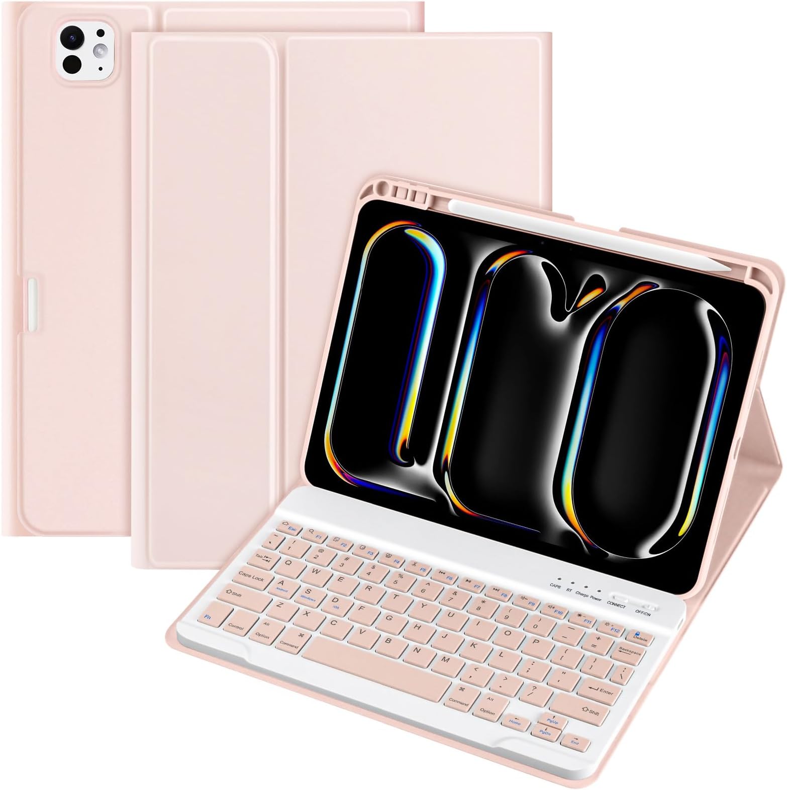 KBCASE Keyboard Case for iPad Pro 11 inch (M4, 2024) iPad Pro 11 inch Case with Detachable Bluetooth Keyboard, Type-C Rechargeable Keyboard for Pro 11 2024 M4 5th Generation,Pencil Holder,QWERTY