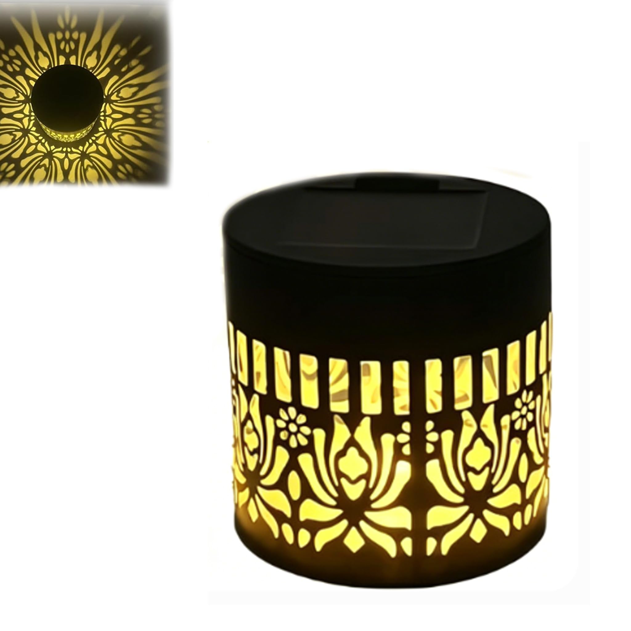 Decorative Solar Mandala Lights, 2026 New IP65 Waterproof Solar Fence Lights, Metal Solar Powered Outdoor Deck Step Wall Lights for Garden Post, Patio, Backyard, Yard Decor