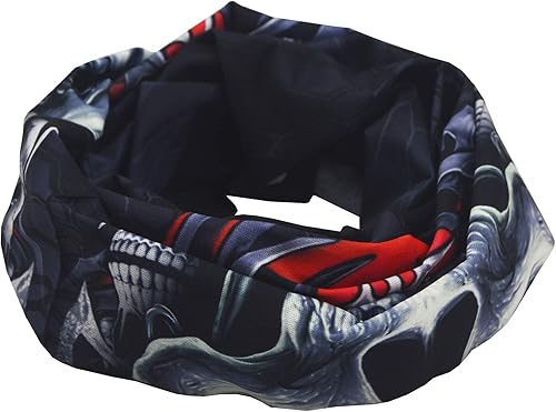 Miniatura 101 de Obacle - Tapabocas con cuello polar y de estilo de pañuelo contra el polvo y el sol para hombre y mujer Calavera Azul Ojo y Nariz