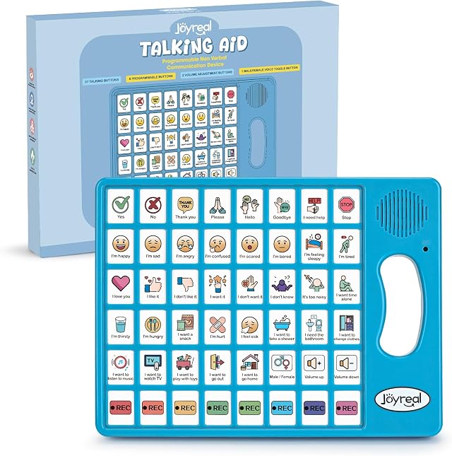 Joyreal AAC Device for Autism, Non Verbal Communication Tools for Speech Therapy & Stroke Rehab. Augmentative Alternative Communication Tablet, Autism Talking Aids with 8 Programmable Buttons