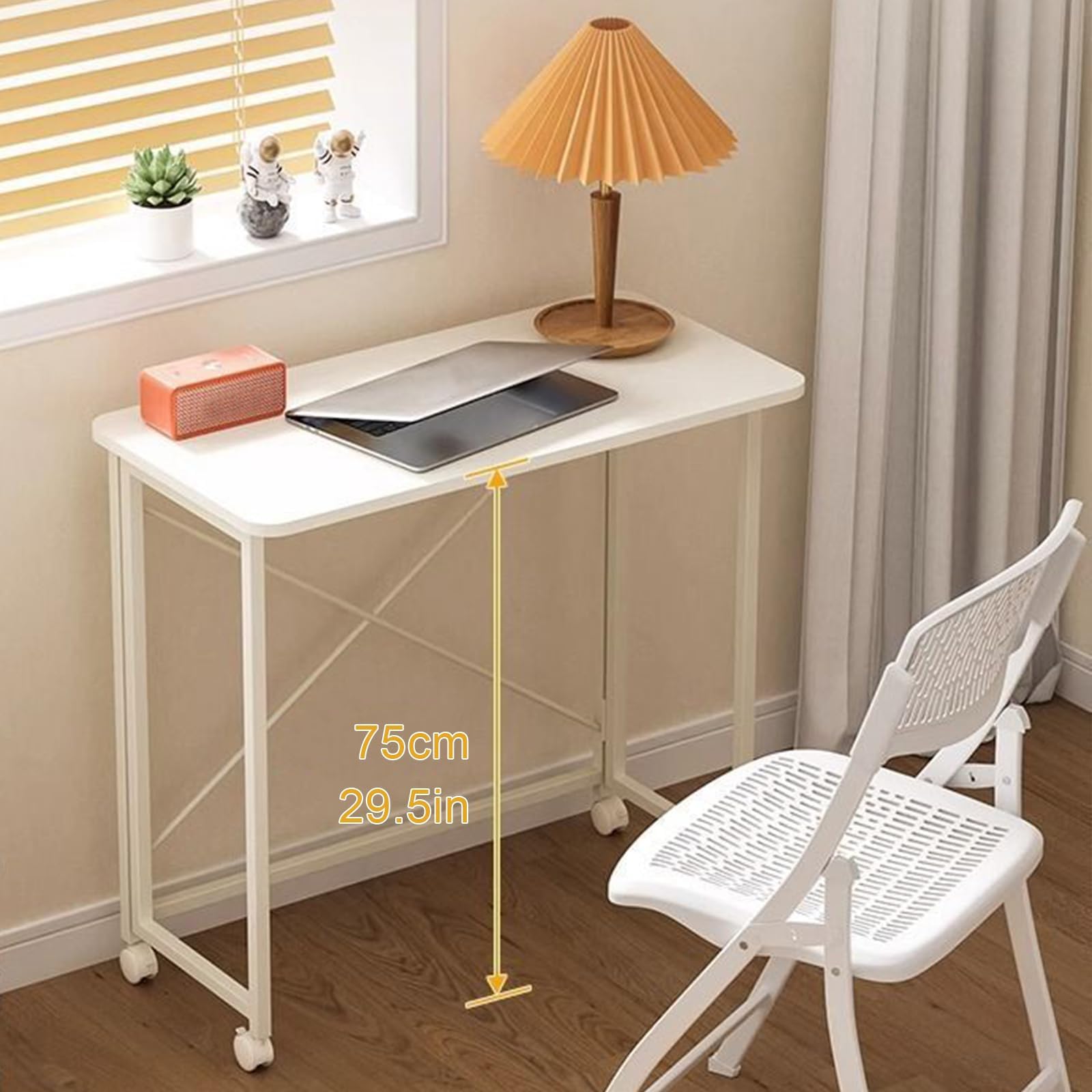 SDdPulse Scrivania pieghevole per laptop per divano e letto, tavolo mobile portatile con ruote, piccola scrivania in piedi per piccoli spazi, carrello per computer per casa, ufficio, camera da letto e