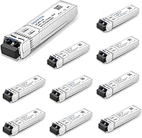 Vista 24 de Paquete de 10 módulos SFP Gigabit 1000BASE-LX/LH, 1310nm, 6.2 mi, DDM, transceptor LC Mini-GBIC monomodo para Cisco GLC-LH-SMD/GLC-LX-SM-RGD