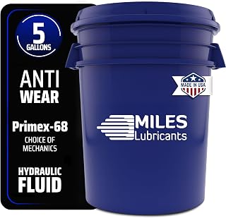 MILES LUBRICANTS Primex ISO 68 Anti-Wear Hydraulic Fluid Premium Quality 5 Gallon Pail Industrial Mobile Equipment High Performance M001001103